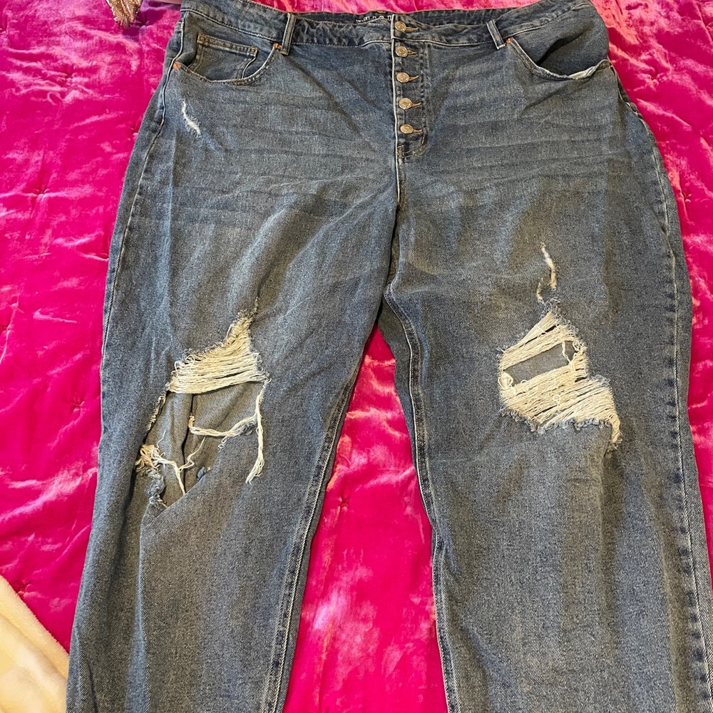 Wild Fable Distressed Straight Ankle Jeans. Size 24W. Runs Small.